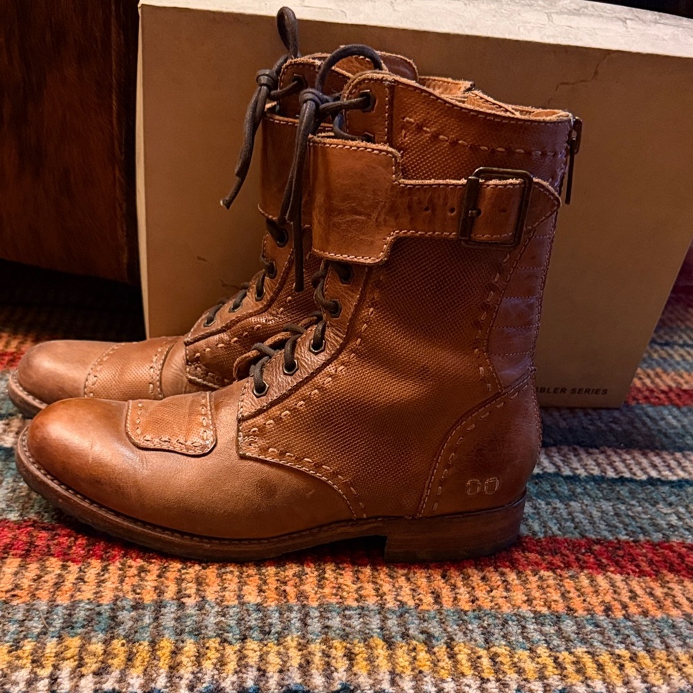 Bed Stu Men's Tan Leather Moto Boots - Picture 2 of 5